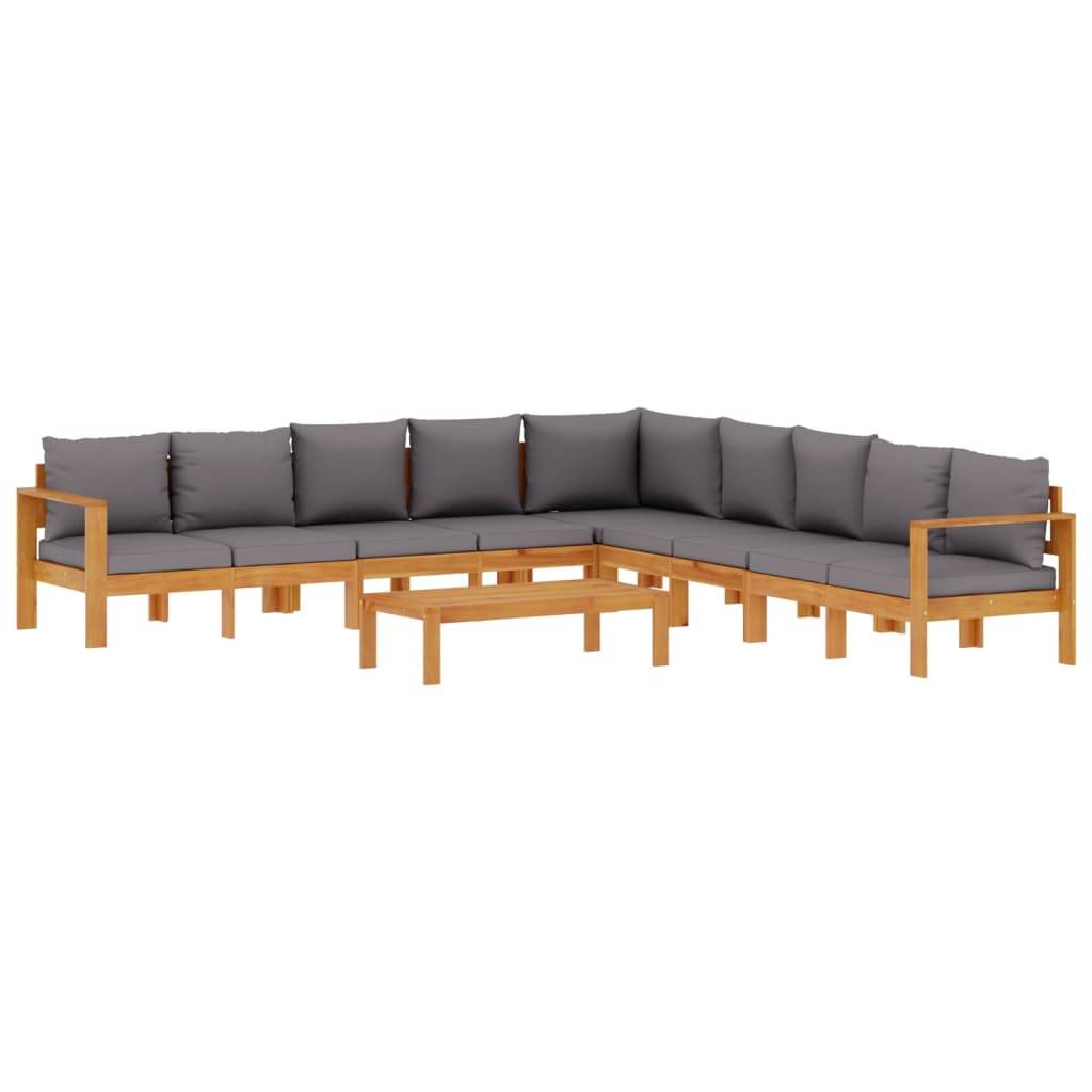 vidaXL 6-tlg. Garten-Sofagarnitur mit Kissen Massivholz Akazie