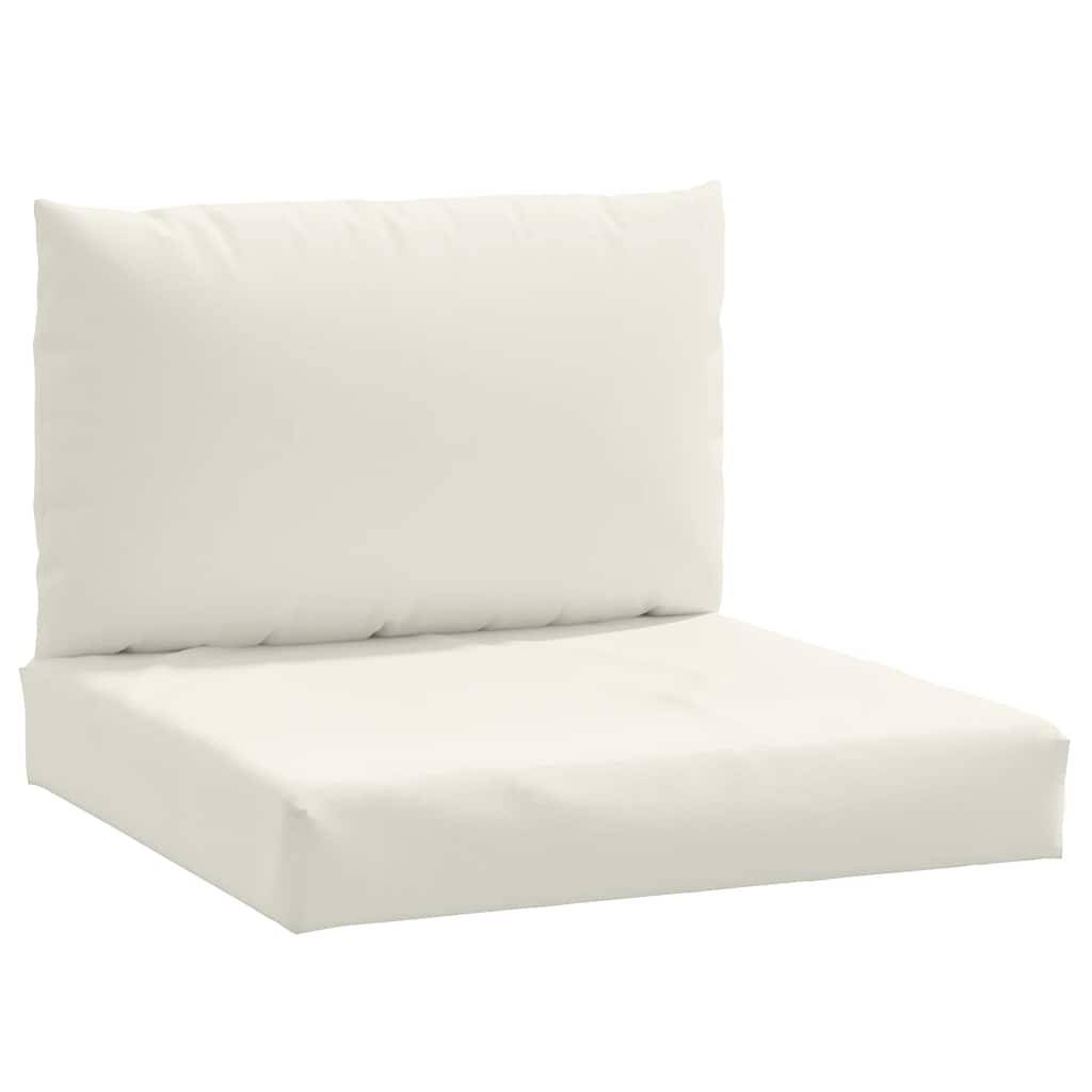 vidaXL Palettenkissen 2-tlg. Melange Creme Stoff