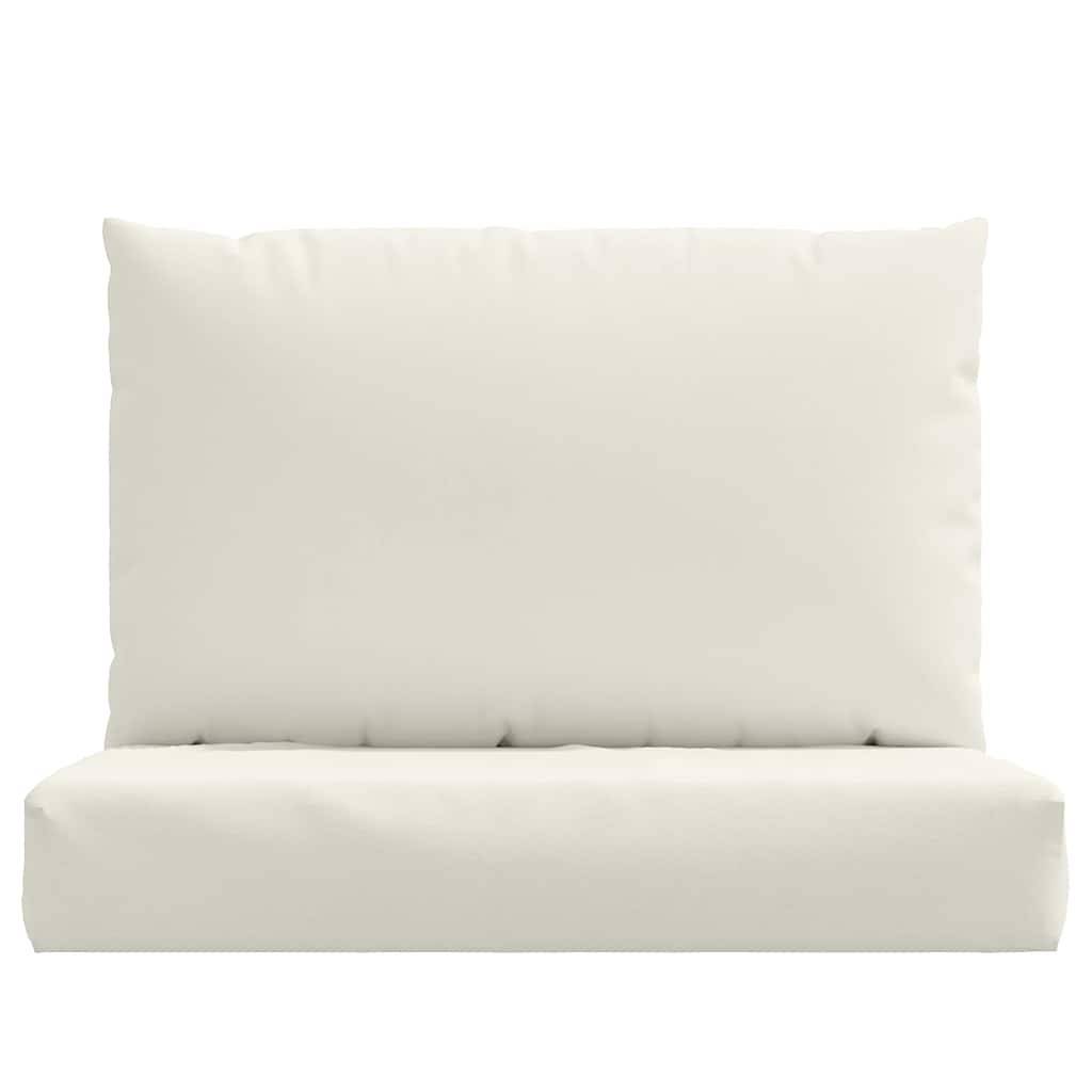 vidaXL Palettenkissen 2-tlg. Melange Creme Stoff