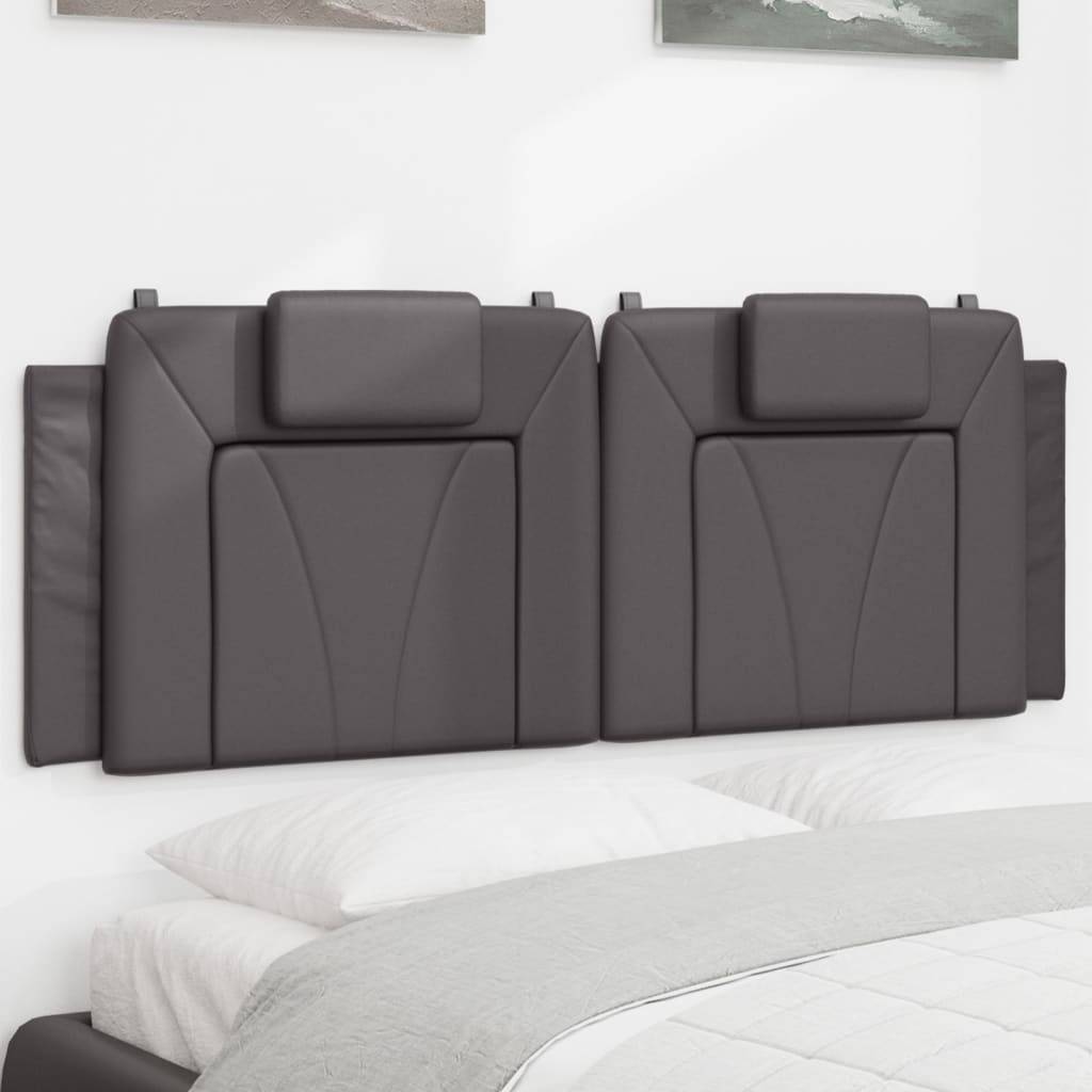 vidaXL Kopfteil-Kissen "Viana" Grau 140 cm Kunstleder