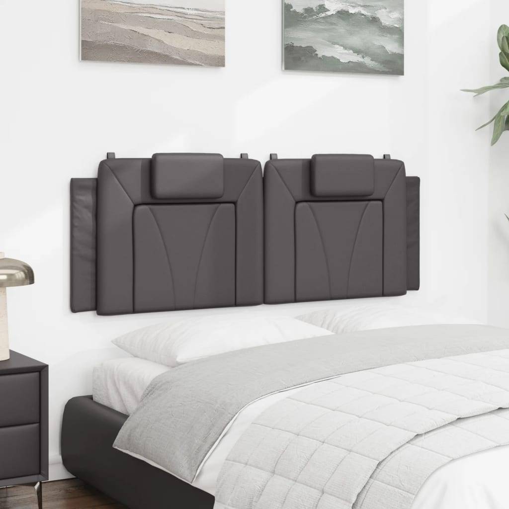 vidaXL Kopfteil-Kissen "Viana" Grau 140 cm Kunstleder