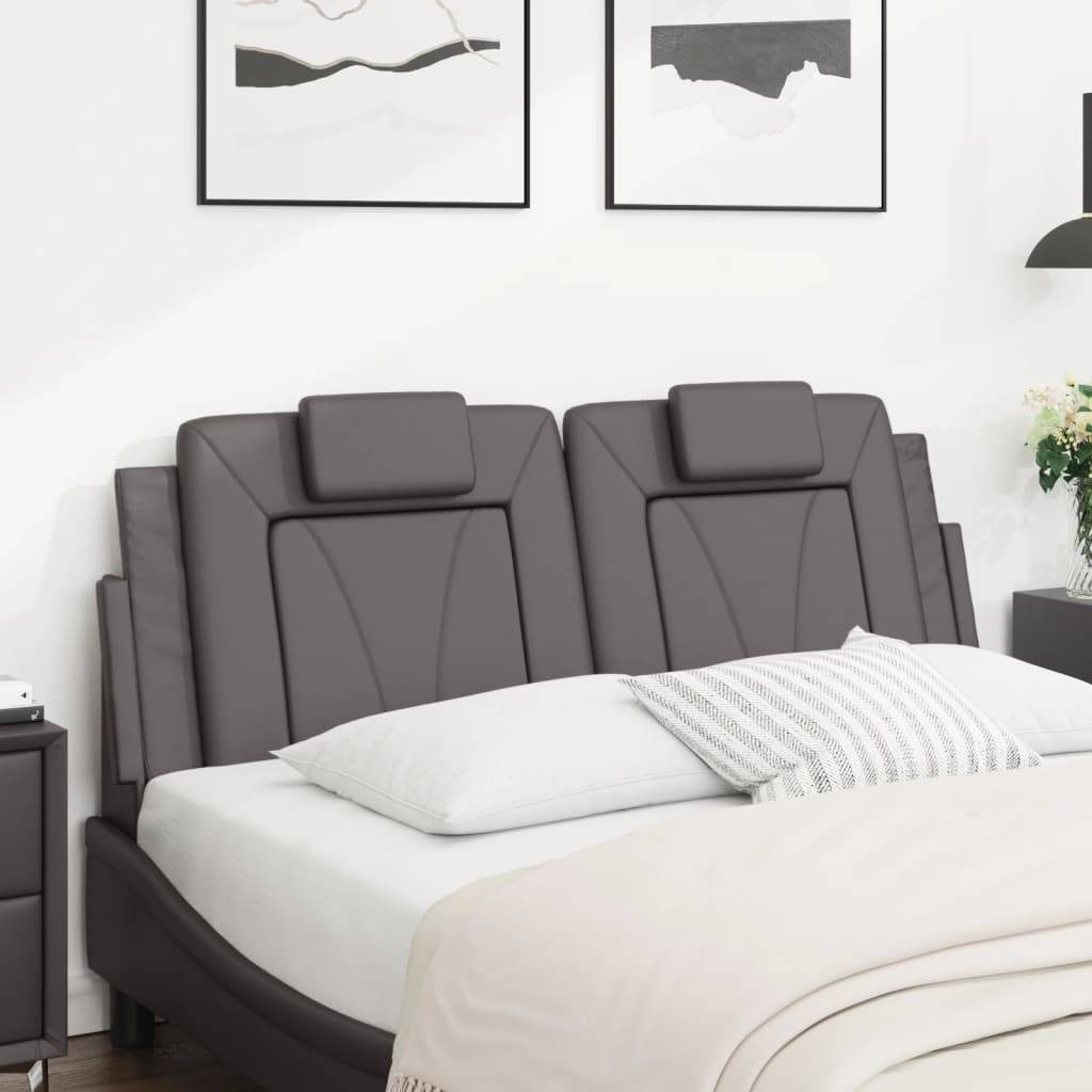 vidaXL Kopfteil-Kissen "Viana" Grau 140 cm Kunstleder