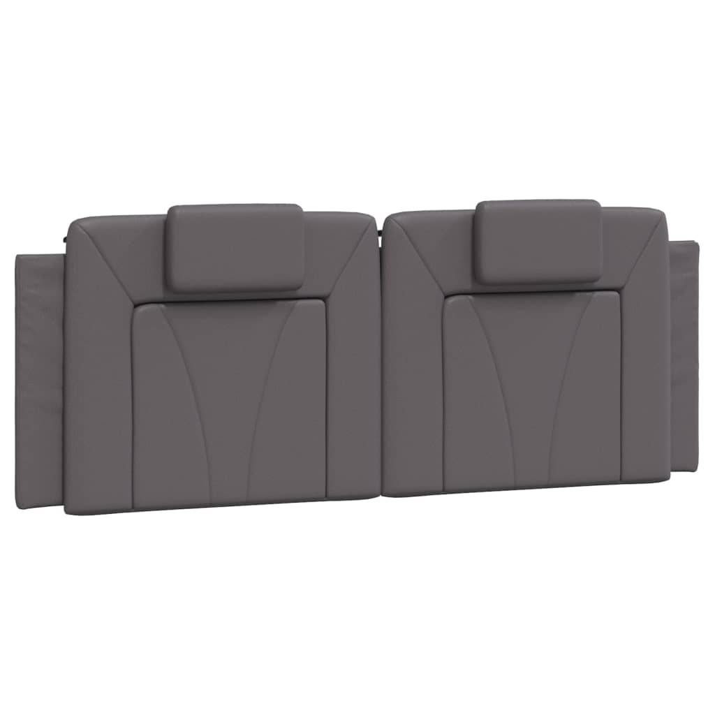 vidaXL Kopfteil-Kissen "Viana" Grau 140 cm Kunstleder