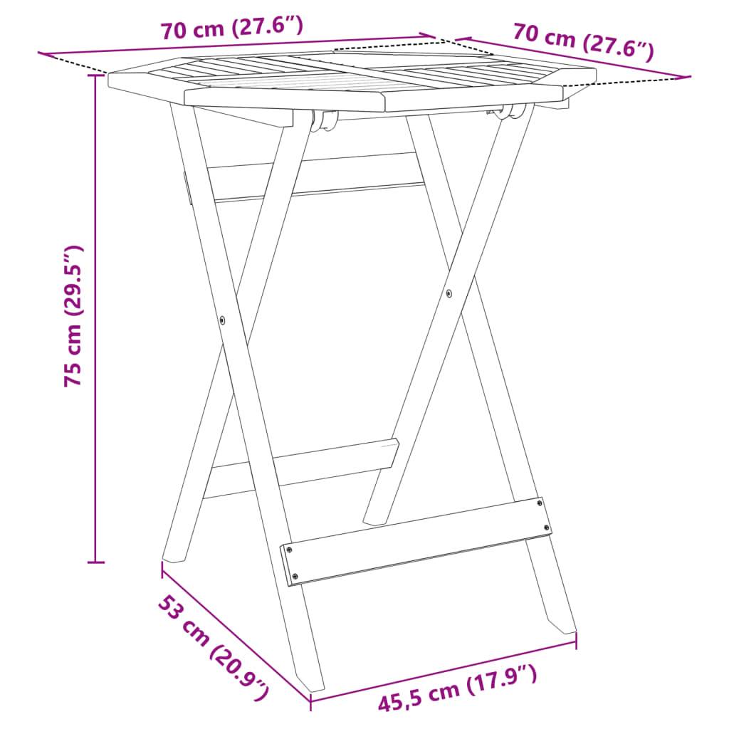 vidaXL 3-tlg. Bistro-Set Klappbar Massivholz Akazie