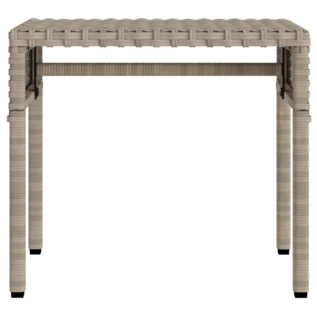 vidaXL Sonnenliege mit Dach und Tisch Hellgrau Poly Rattan