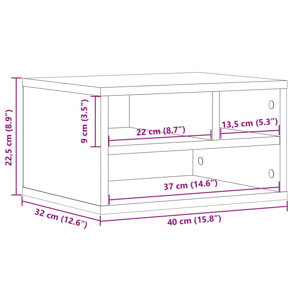 vidaXL Druckerständer Grau Sonoma 40x32x22,5 cm Holzwerkstoff