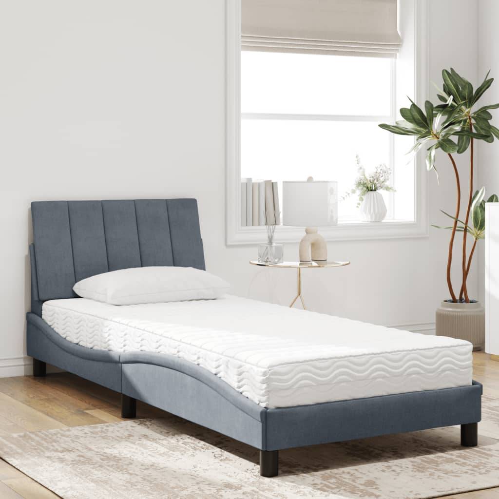 vidaXL Bett mit Matratze "Hanko" Dunkelgrau 80x200 cm Samt