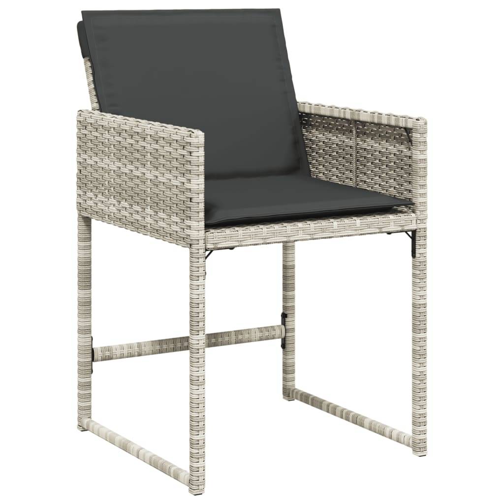 vidaXL 17-tlg. Garten-Essgruppe mit Kissen Hellgrau Poly Rattan