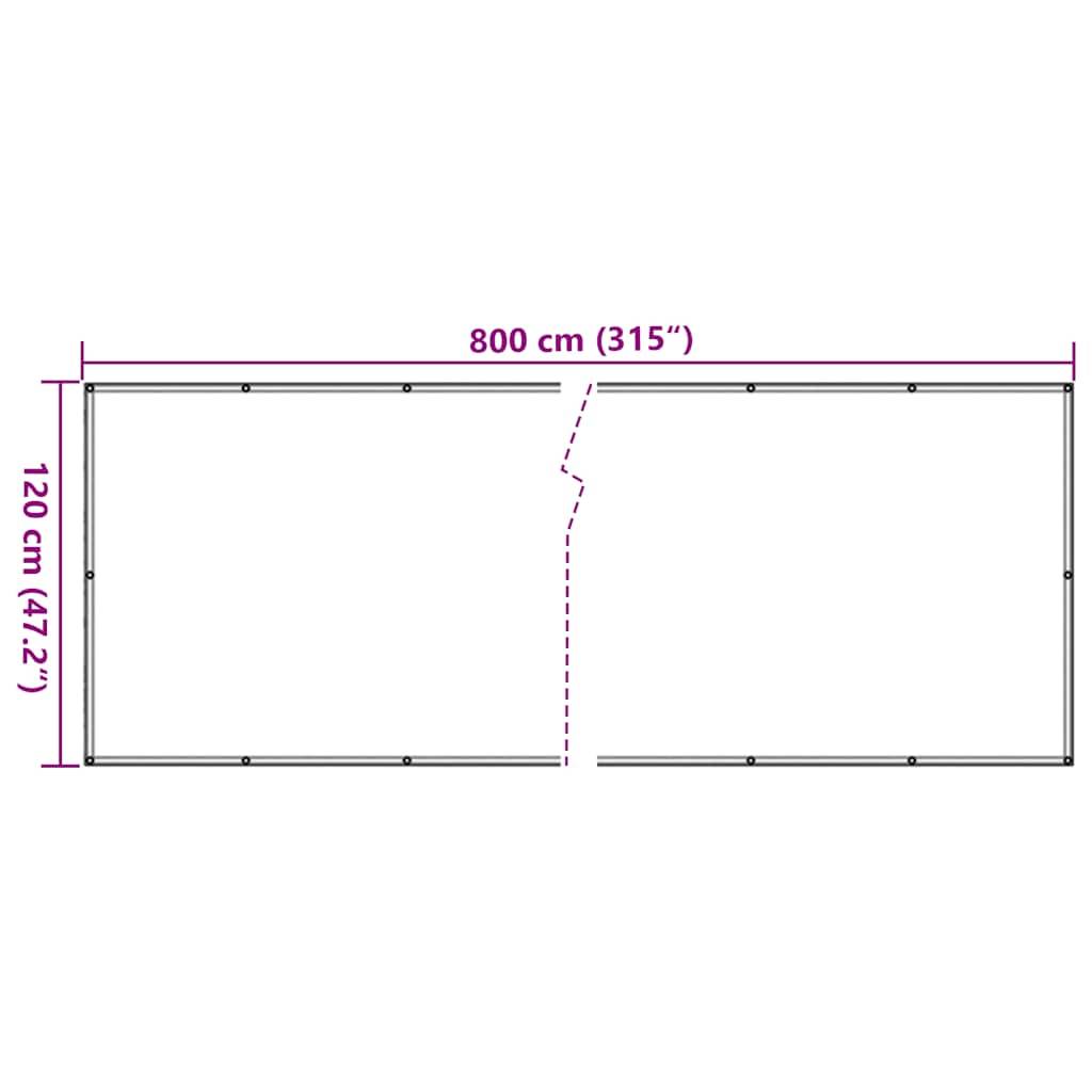 vidaXL Balkon-Sichtschutz Creme 800x120 cm PVC