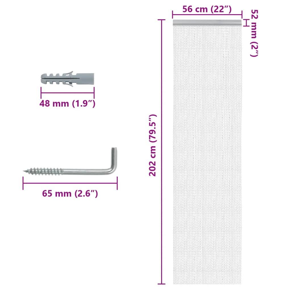 vidaXL Türvorhang aus Ketten 56x202 cm Aluminium