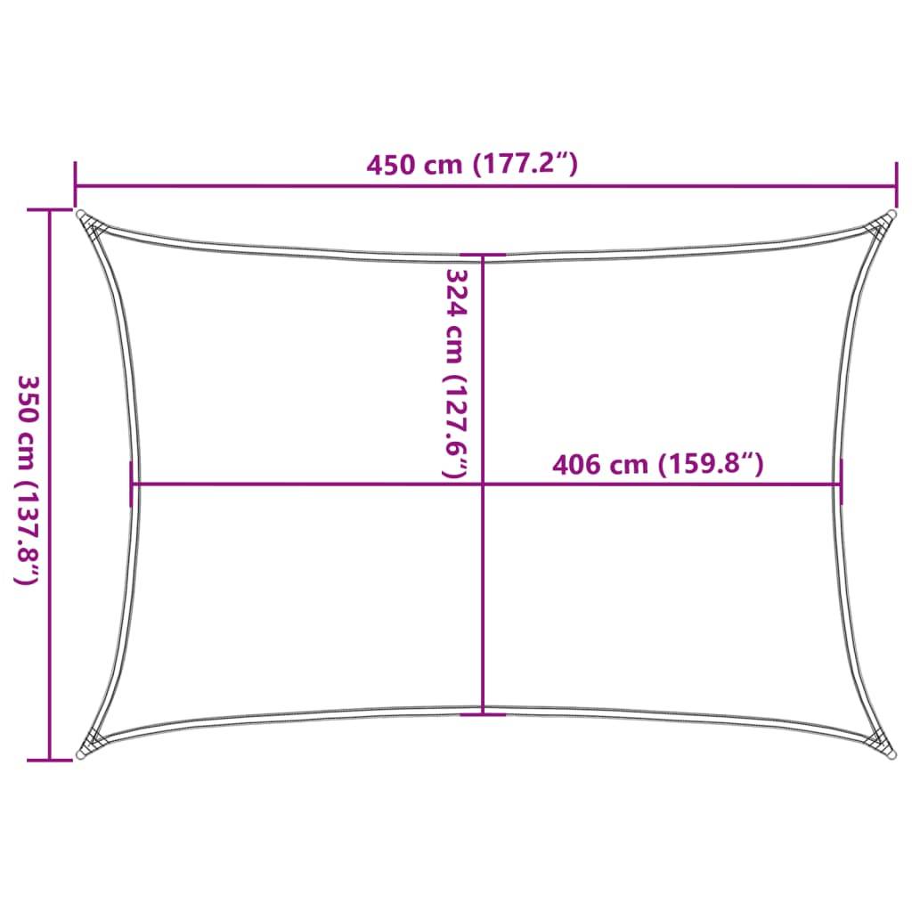 vidaXL Sonnensegel Sandfarbe 4,5x3,5 m 100% Polyester Oxford
