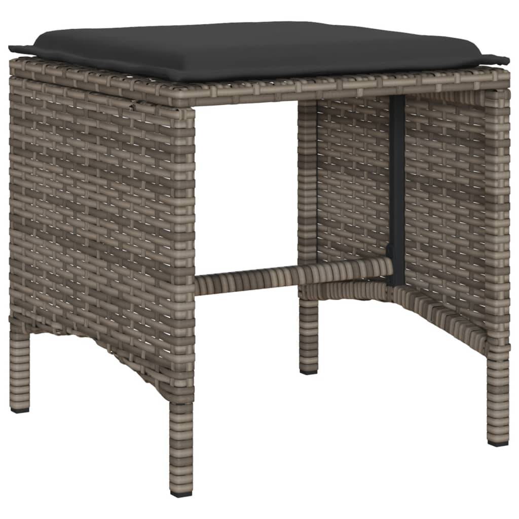 vidaXL 6-tlg. Garten-Sofagarnitur mit Kissen Grau Poly Rattan
