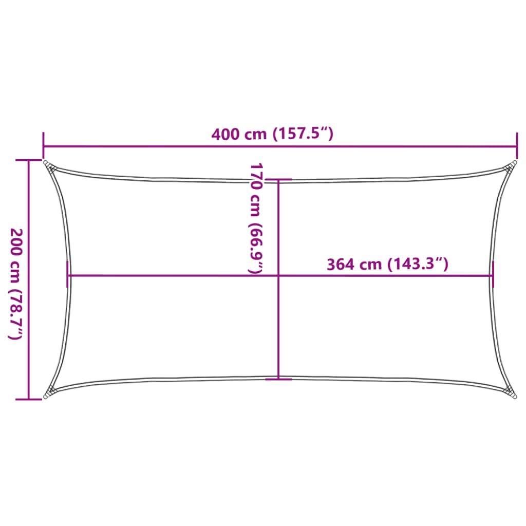 vidaXL Sonnensegel Hellgrau 4x2 m 100% Polyester Oxford