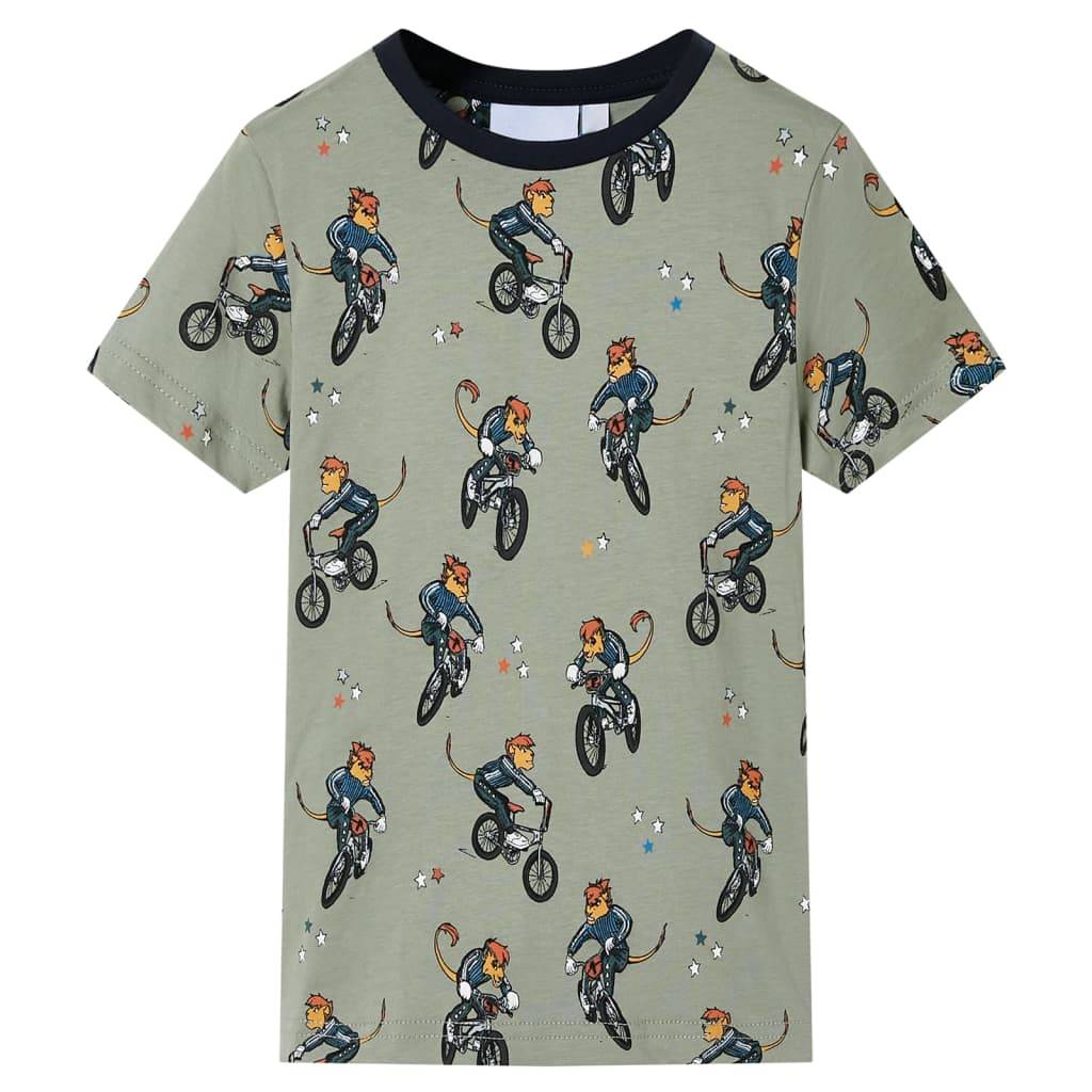Kinderpyjama mit Kurzen Ärmeln Hellkhaki 128
