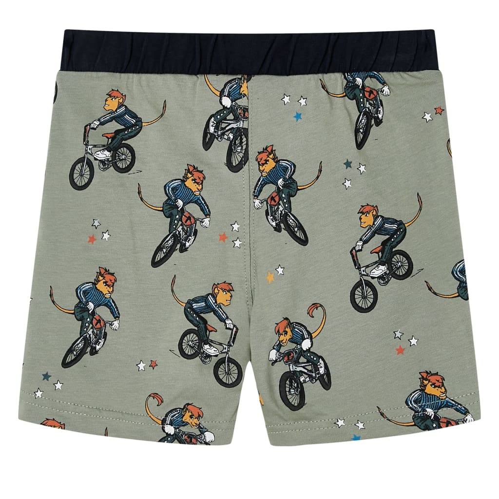 Kinderpyjama mit Kurzen Ärmeln Hellkhaki 128