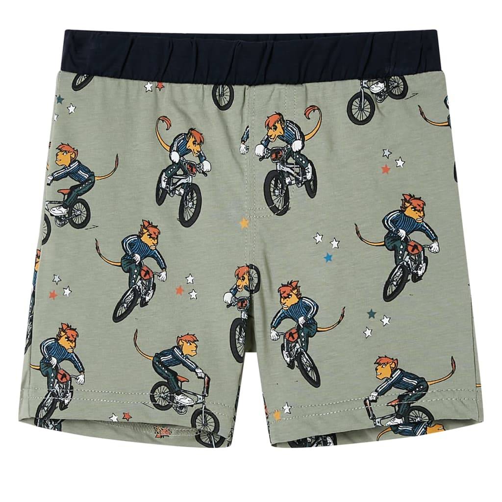 Kinderpyjama mit Kurzen Ärmeln Hellkhaki 128