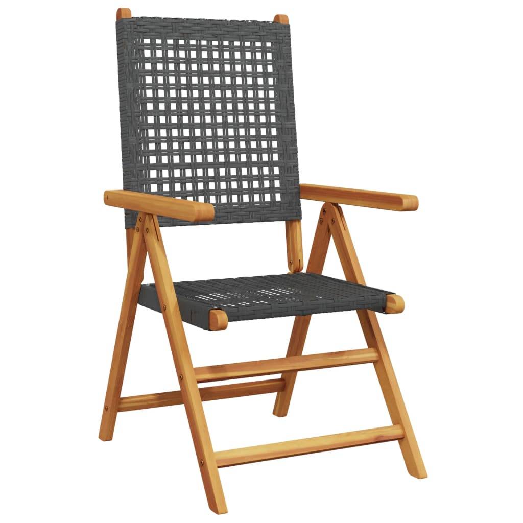 vidaXL 7-tlg. Garten-Essgruppe Poly Rattan und Massivholz Schwarz