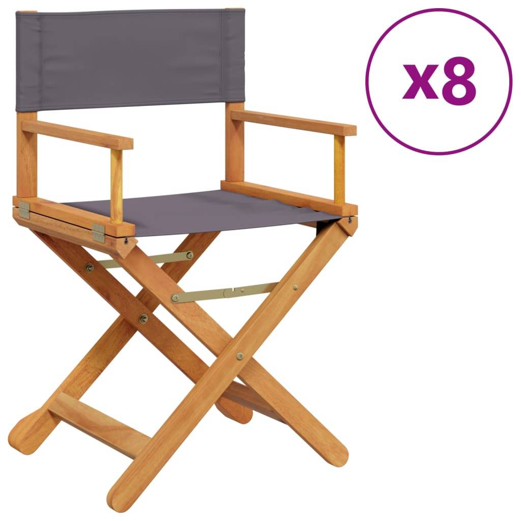 vidaXL Klappbare Gartenstühle 8 Stk. Dunkelgrau Stoff