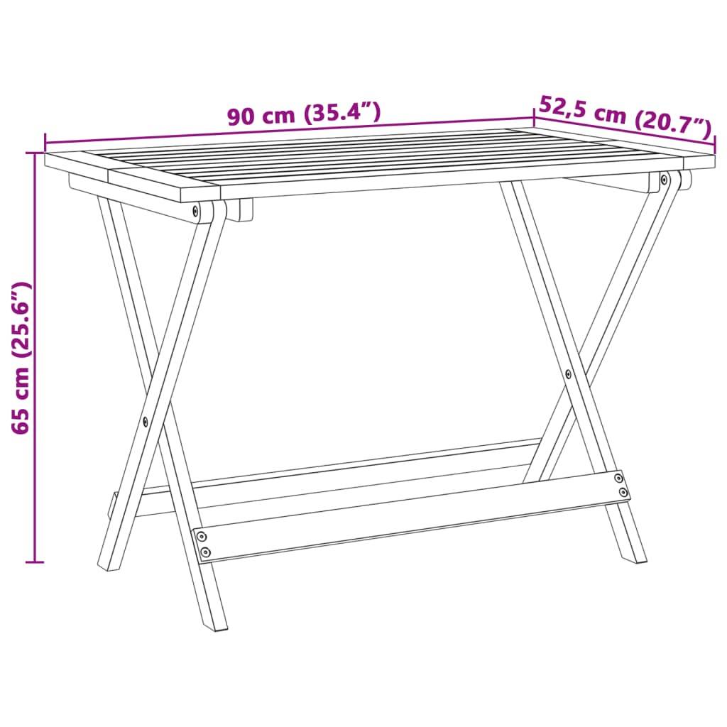 vidaXL Gartentisch Klappbar 90x52,5x65 cm Massivholz Akazie