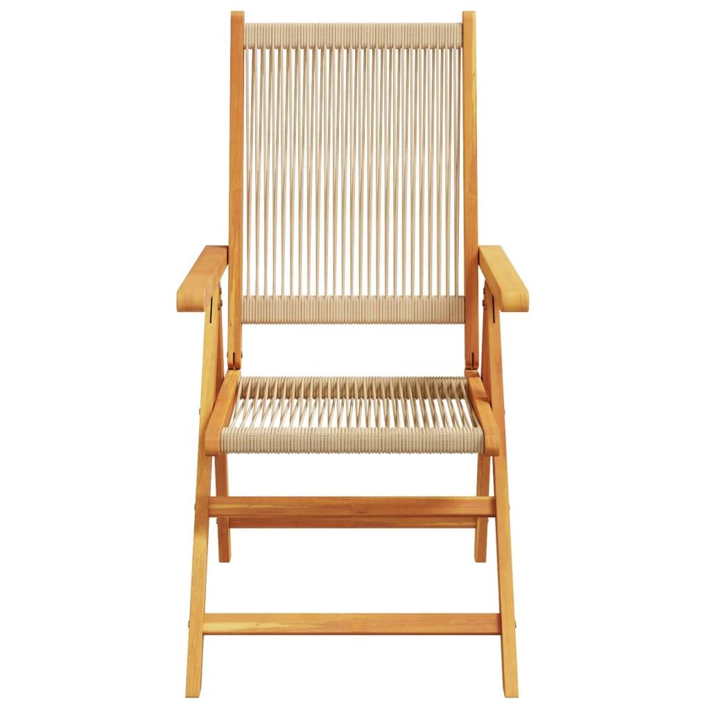 vidaXL Gartenstuhl Verstellbar 6 Stk. Beige Massivholz Akazie