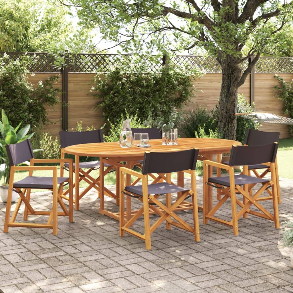 vidaXL Klappbare Gartenstühle 6 Stk. Dunkelgrau Stoff