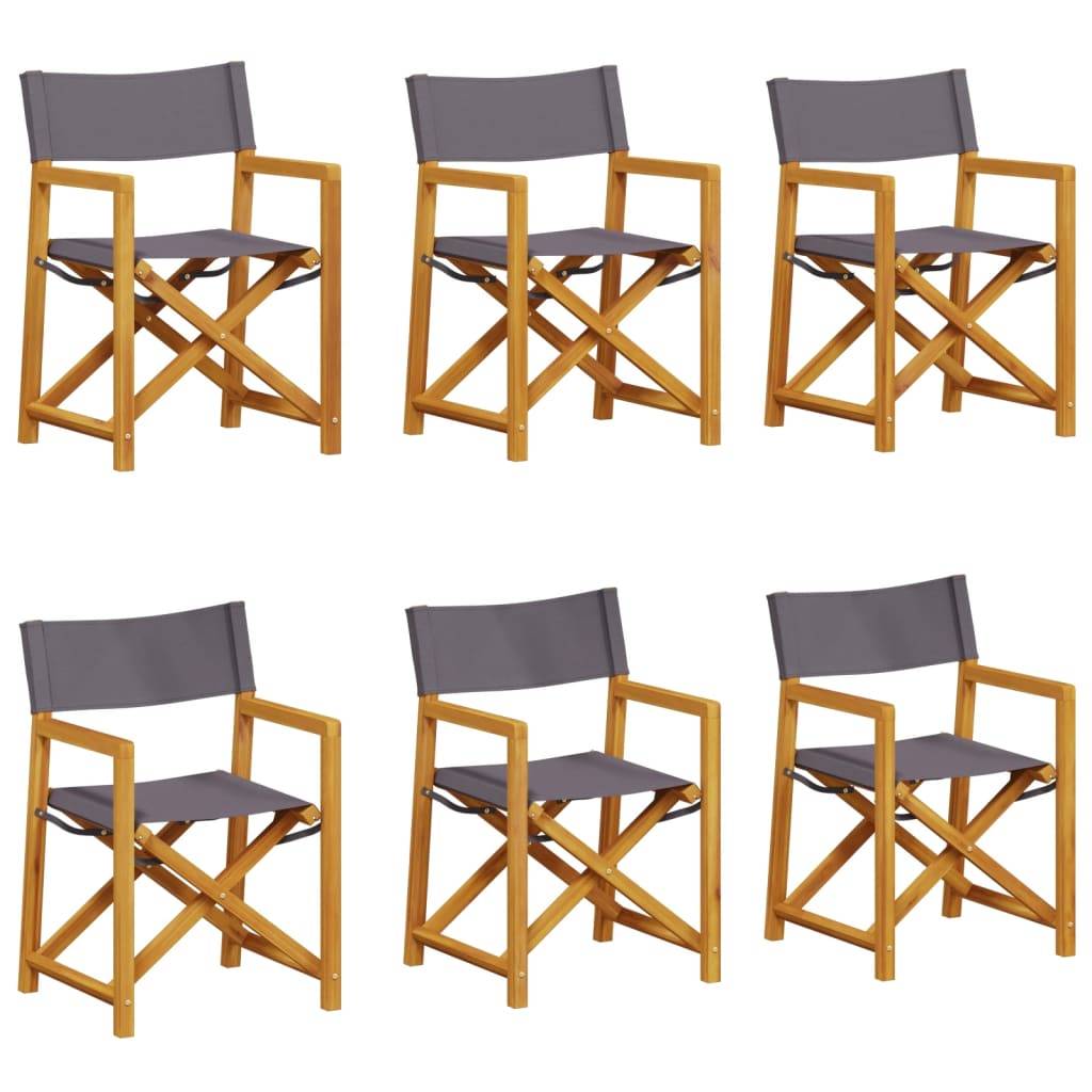vidaXL Klappbare Gartenstühle 6 Stk. Dunkelgrau Stoff