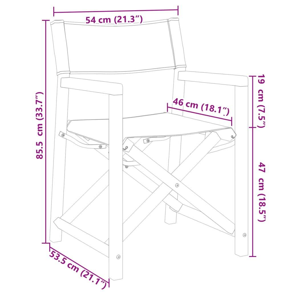 vidaXL Klappbare Gartenstühle 8 Stk. Cremeweiß Stoff