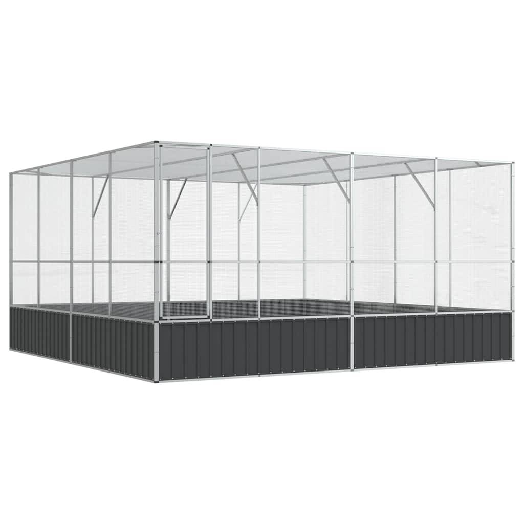 vidaXL Voliere Silbern 418x414x212 cm Stahl