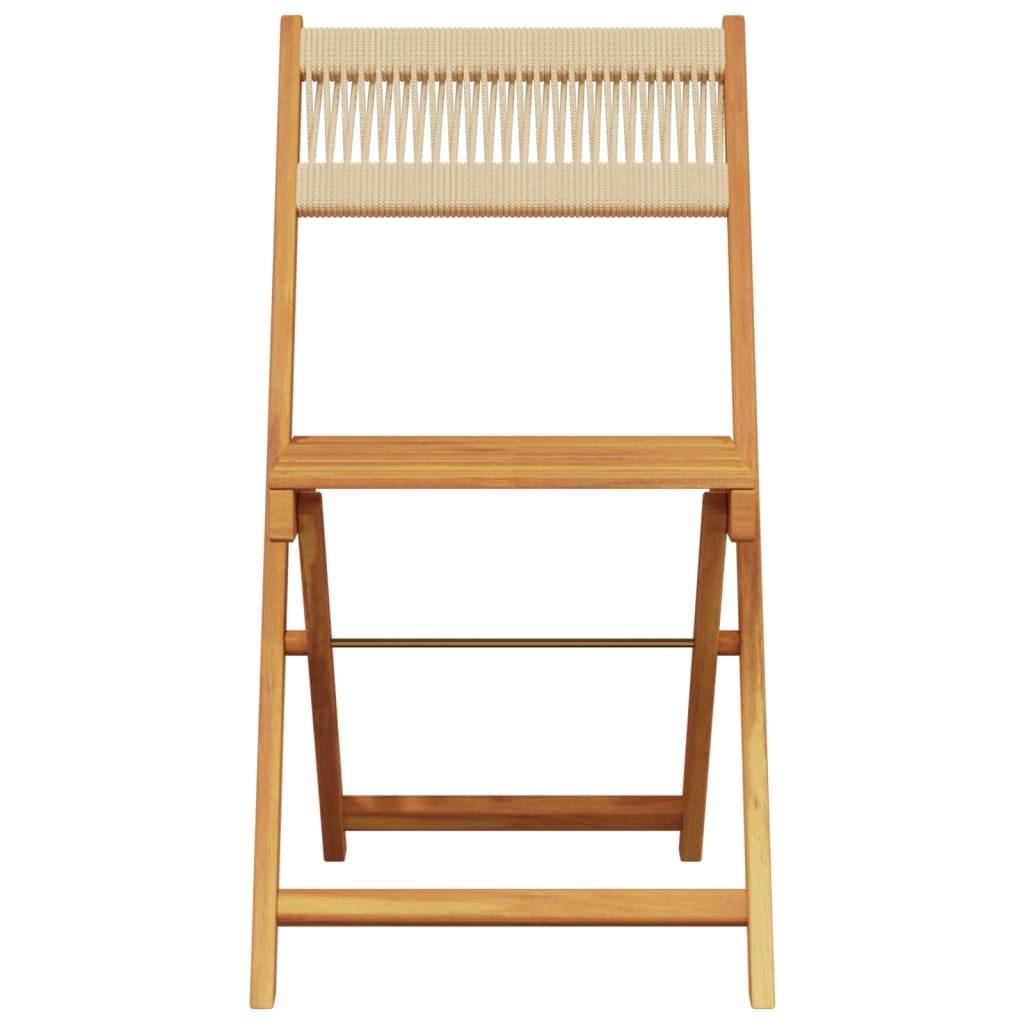 vidaXL Gartenstühle 4 Stk. Klappbar Beige Massivholz Akazie