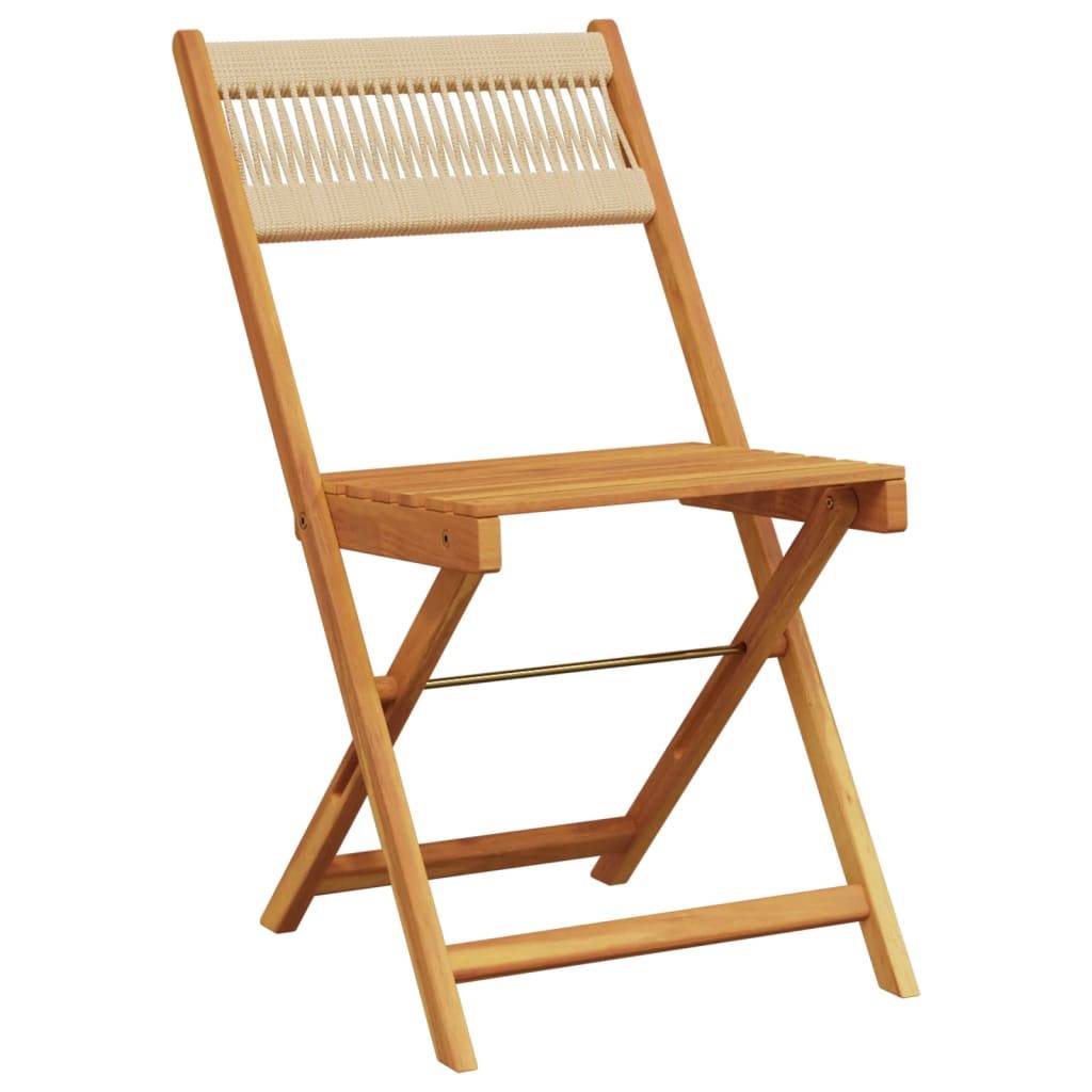 vidaXL Gartenstühle 4 Stk. Klappbar Beige Massivholz Akazie