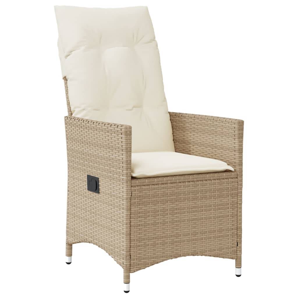 vidaXL 9-tlg. Garten-Essgruppe mit Kissen Beige Poly Rattan