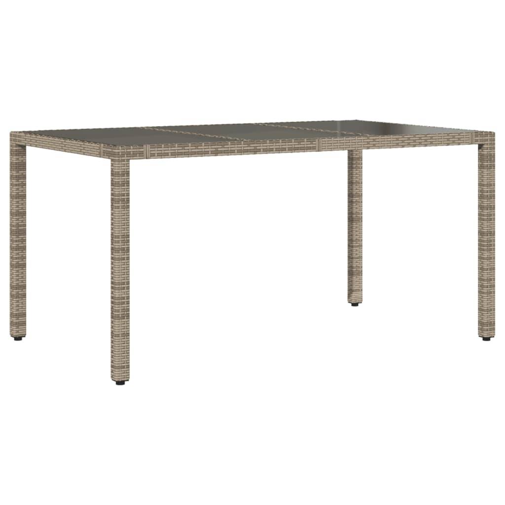 vidaXL 5-tlg. Garten-Essgruppe mit Kissen Grau Poly Rattan
