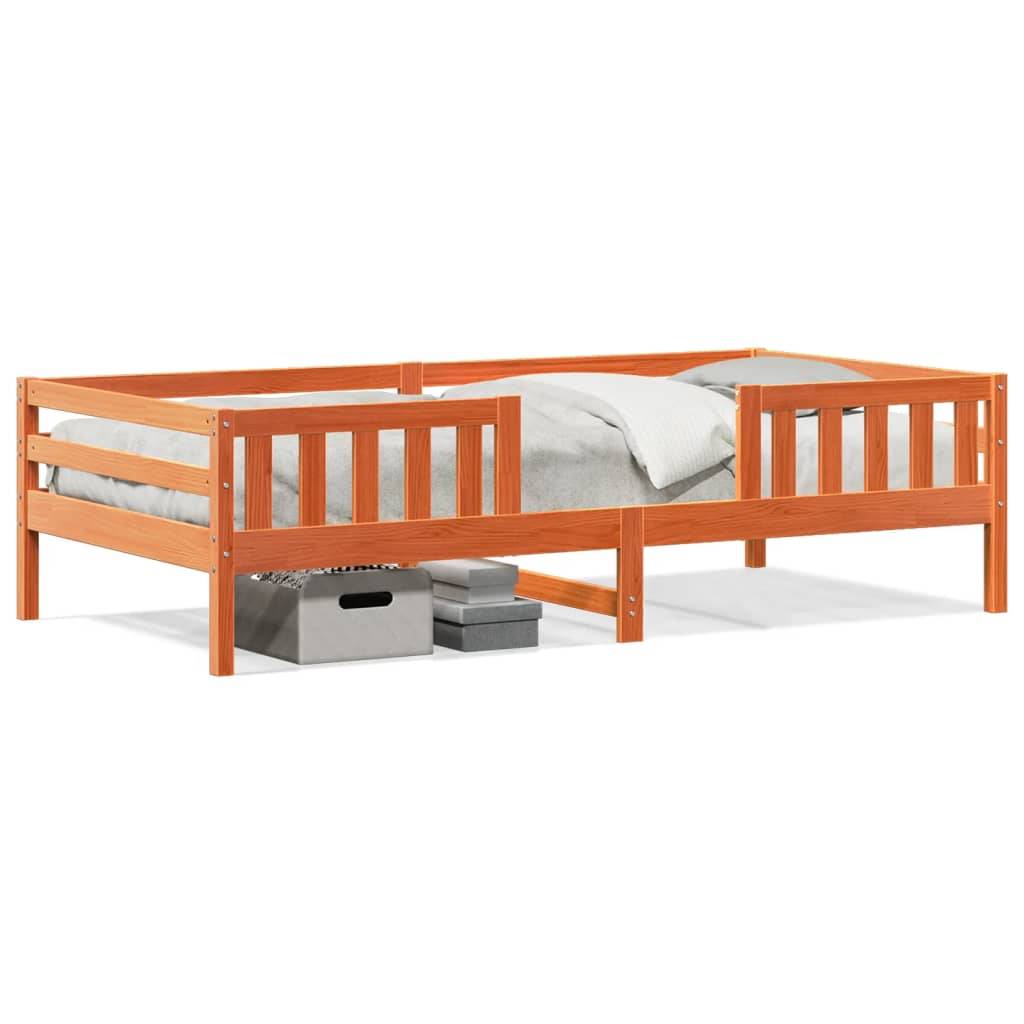 vidaXL Massivholzbett ohne Matratze Wachsbraun 80x200 cm Kiefernholz