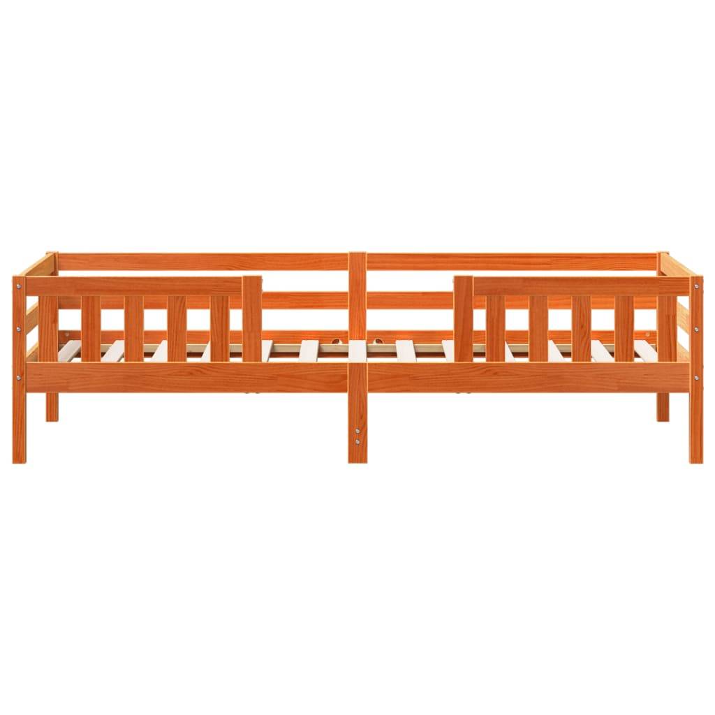 vidaXL Massivholzbett ohne Matratze Wachsbraun 80x200 cm Kiefernholz