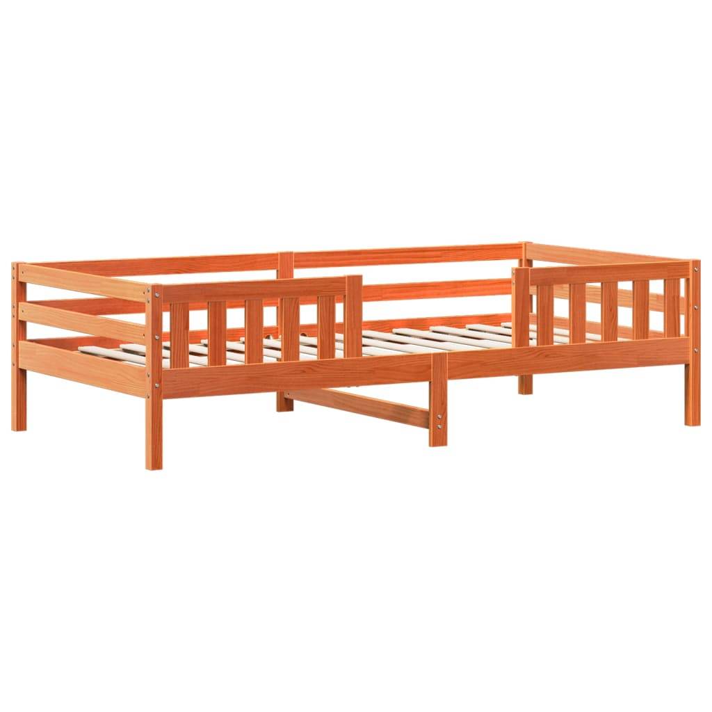 vidaXL Massivholzbett ohne Matratze Wachsbraun 80x200 cm Kiefernholz