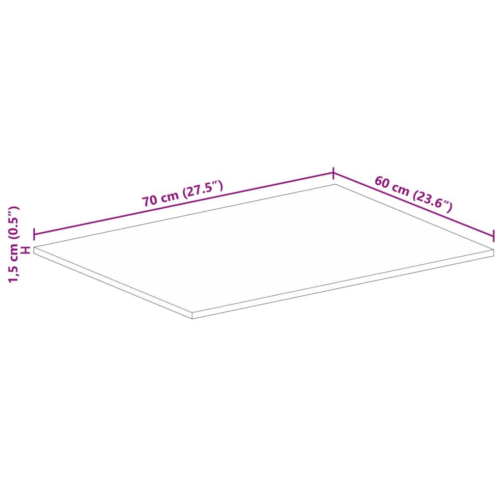 vidaXL Tischplatte 70x60x1,5 cm Rechteckig Raues Massivholz Mango
