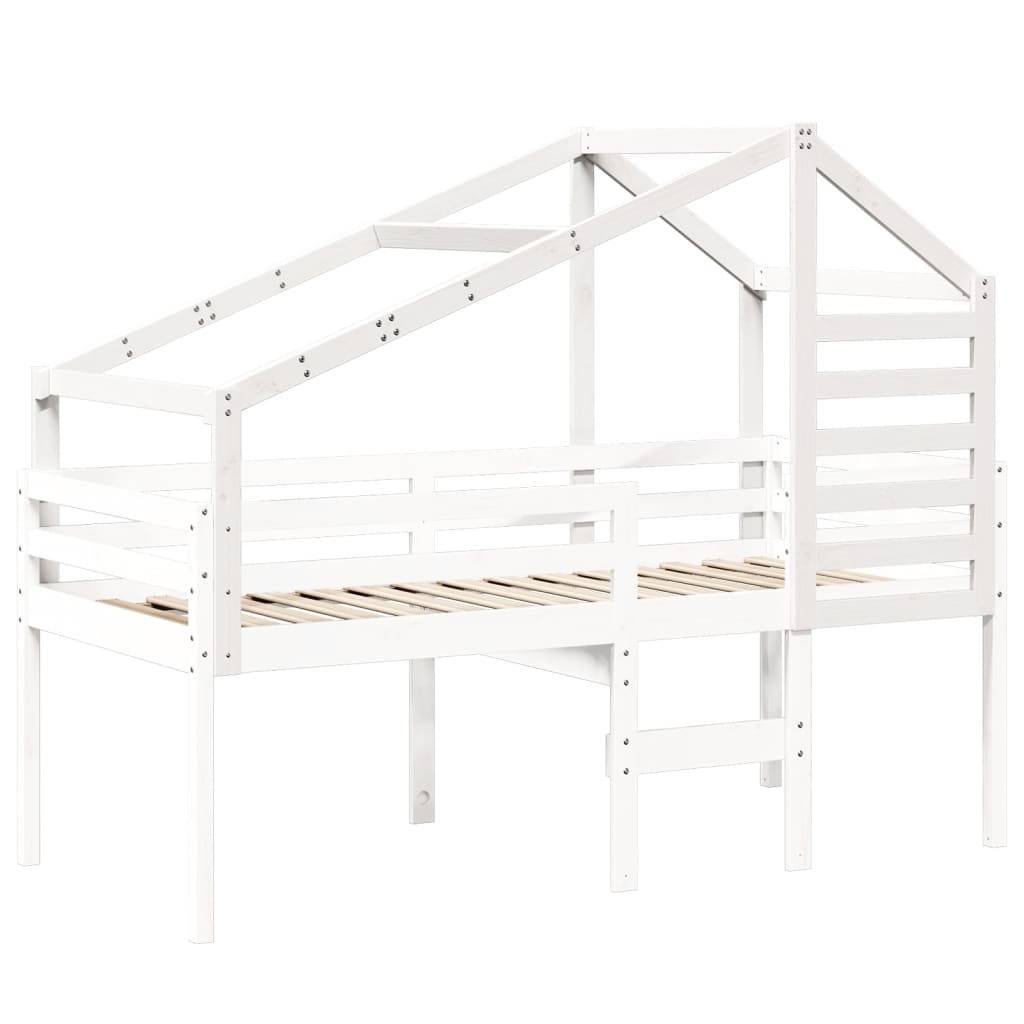 vidaXL Dach für Kinderbett Weiß 198x87x113 cm Massivholz Kiefer