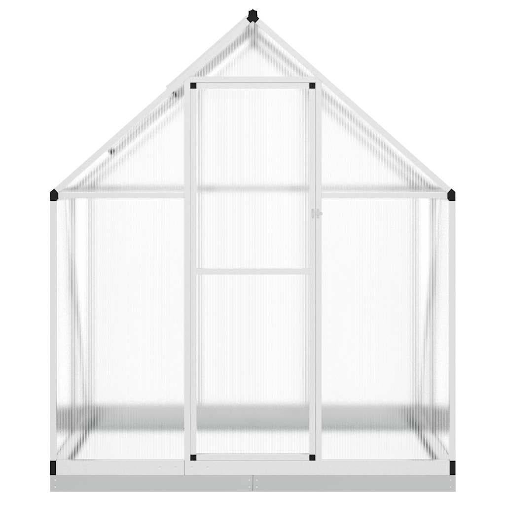 vidaXL Gewächshaus mit Fundamentrahmen Silbern 169x114x202 cm Alu