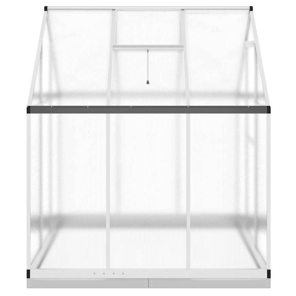 vidaXL Gewächshaus mit Fundamentrahmen Silbern 169x169x202 Aluminimum
