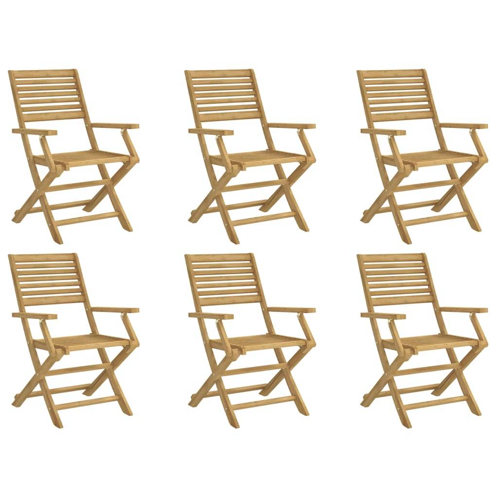 vidaXL Gartenstühle 6 Stk. Klappbar 54,5x61,5x86,5cm Massivholz Akazie