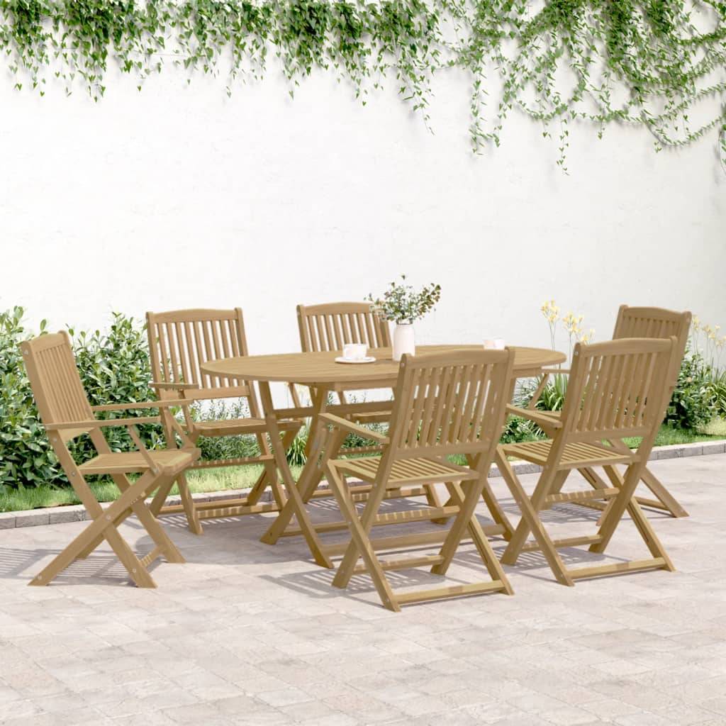 vidaXL Gartenstühle 6 Stk. Klappbar 54,5x58x90 cm Massivholz Akazie