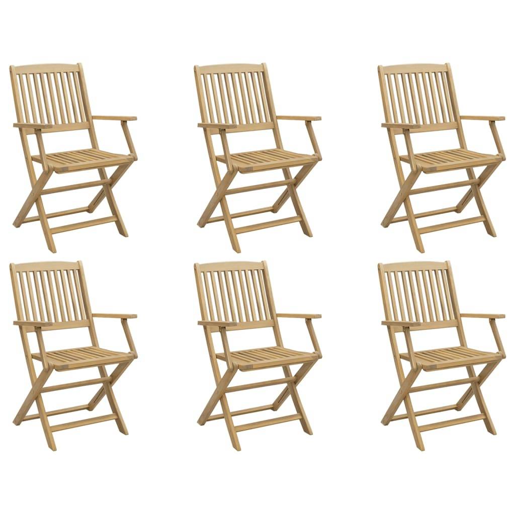 vidaXL Gartenstühle 6 Stk. Klappbar 54,5x58x90 cm Massivholz Akazie