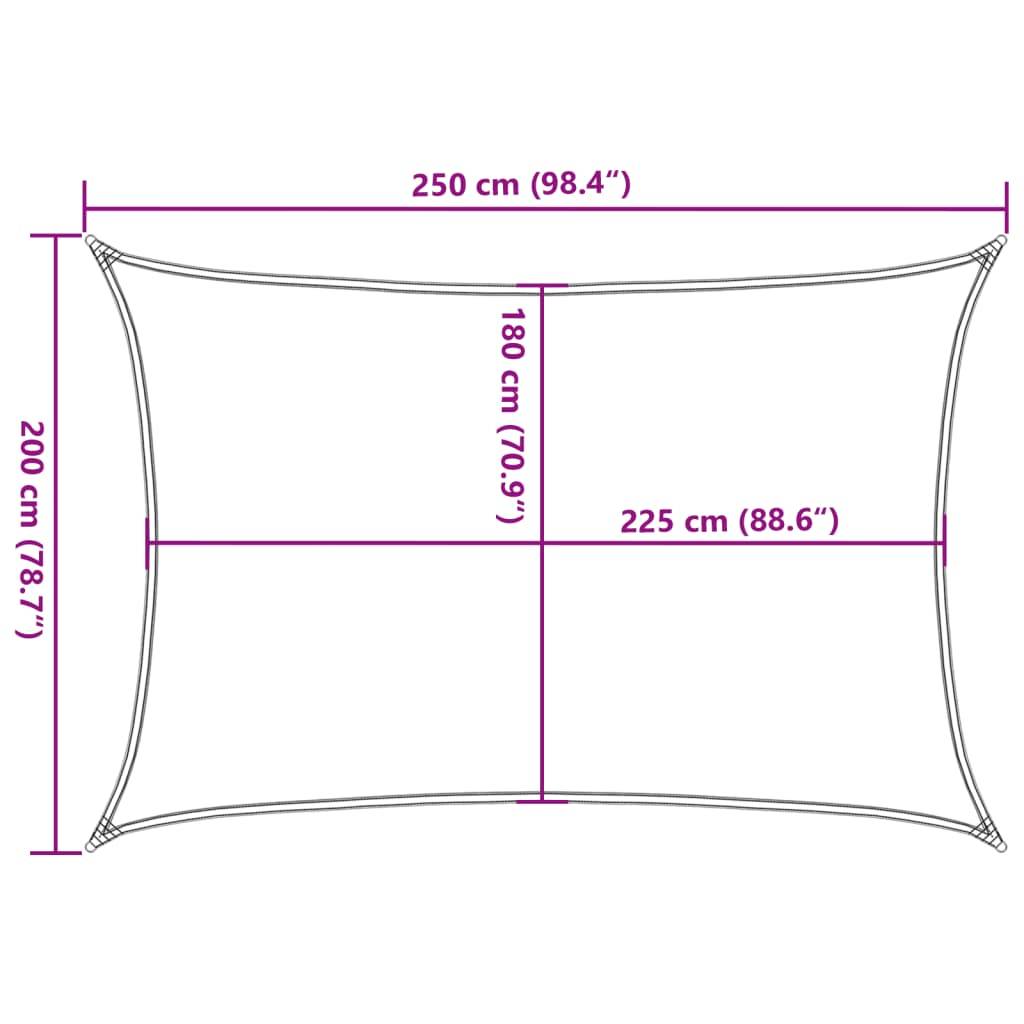 vidaXL Sonnensegel 160 g/m² Rechteckig Gelb 2x2,5 m HDPE
