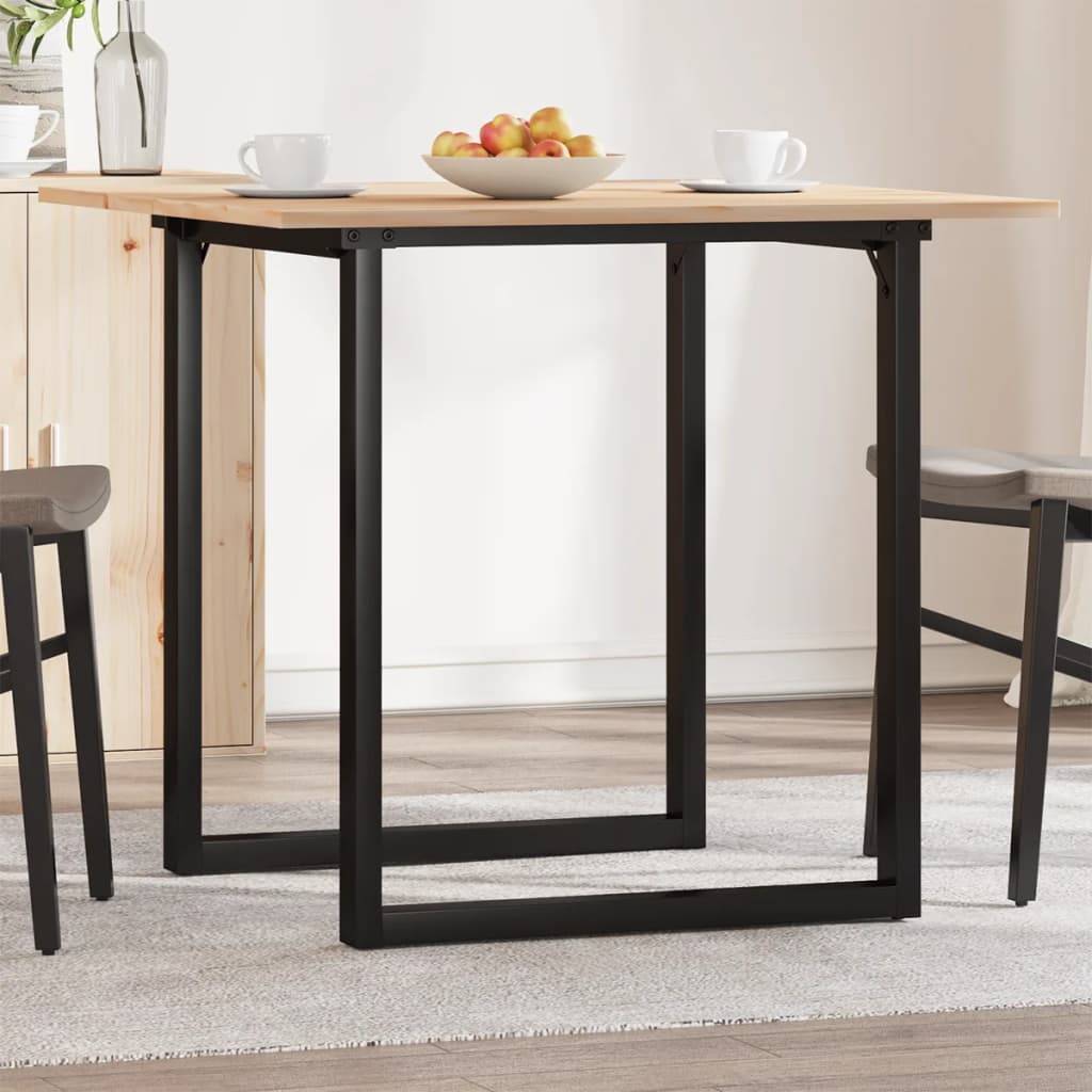 vidaXL Esstisch O-Gestell 90x90x75cm Massivholz Kiefer und Stahl