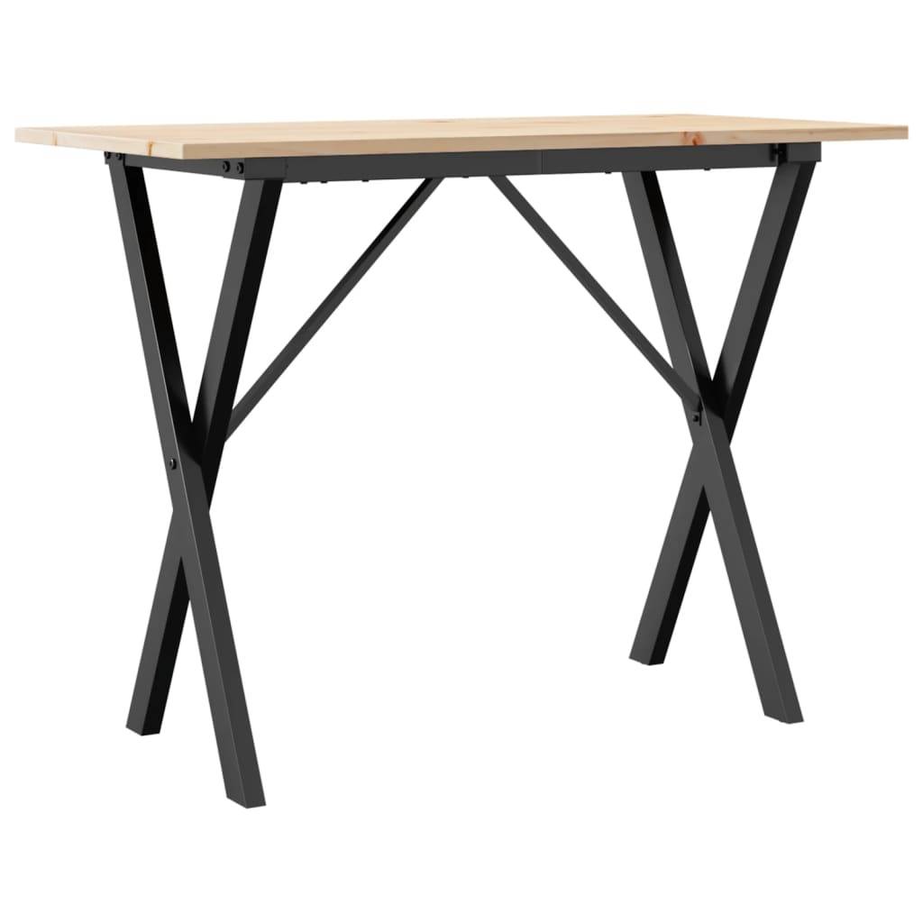 vidaXL Esstisch X-Gestell 100x50x75 cm Massivholz Kiefer und Stahl