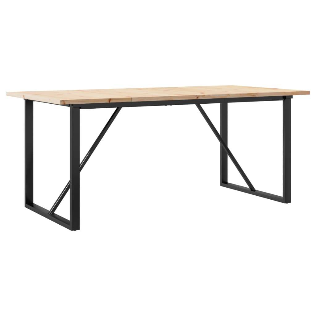 vidaXL Esstisch O-Gestell 180x90x75,5 cm Massivholz Kiefer & Stahl