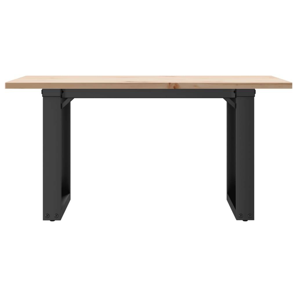 vidaXL Couchtisch O-Gestell 80x50x40cm Massivholz Kiefer und Stahl