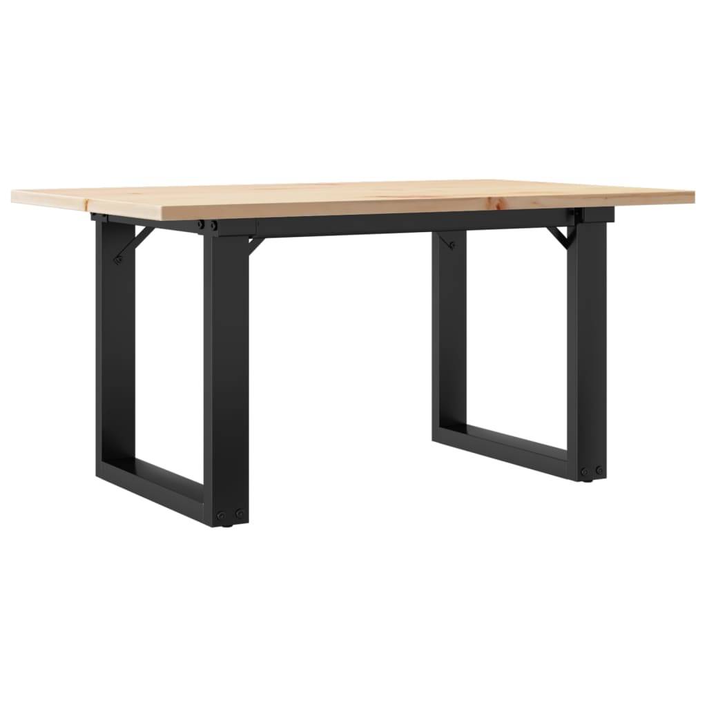 vidaXL Couchtisch O-Gestell 80x50x40cm Massivholz Kiefer und Stahl