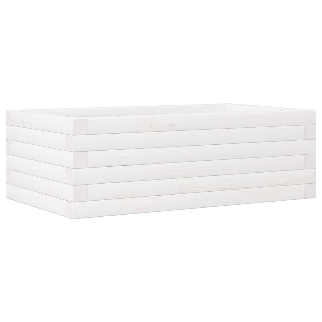 vidaXL Pflanzkübel Weiß 70x40x23 cm Massivholz Kiefer