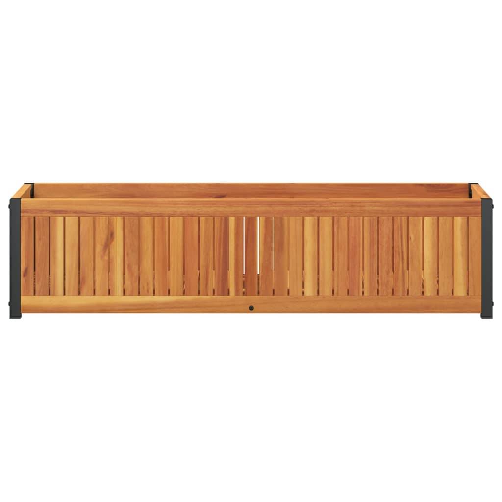 vidaXL Pflanzkübel 110x30x27,5 cm Massivholz Akazie und Stahl